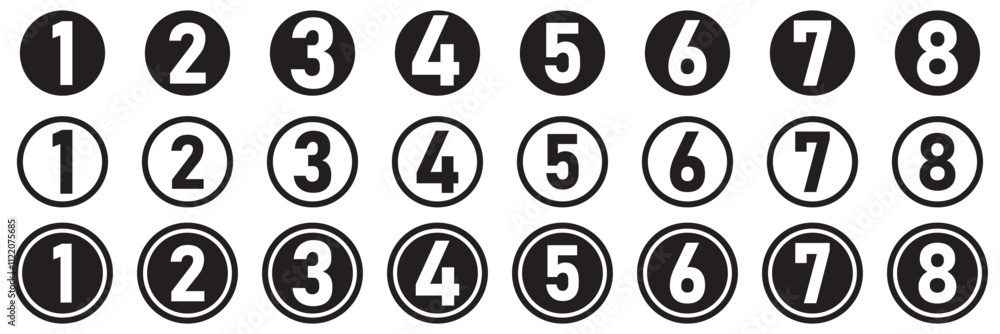 Poster number bullet point from one to twelve. colorful markers. modern flags points. vector illustration.