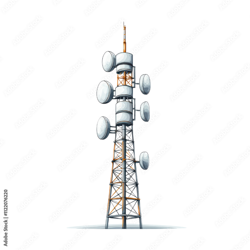 Aufkleber telecommunication tower with antennas for signal transmission and reception. this structure is essen