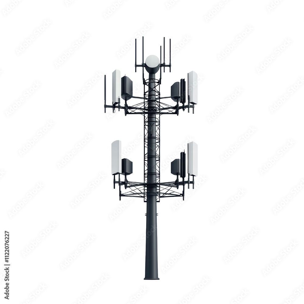 Aufkleber telecommunication tower with multiple antennas for signal transmission. this structure is essential 