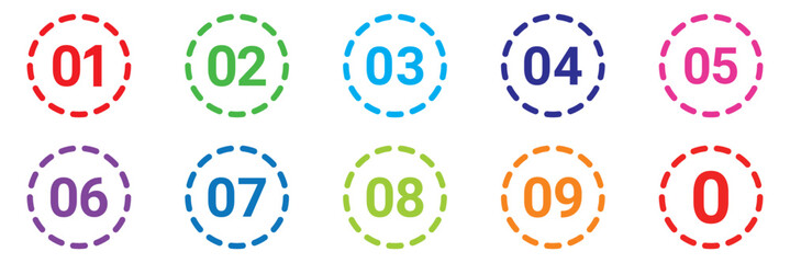 Set of different colours bullet points. 
 Save to Library
 Download Preview
 Preview Crop
 Find Similar
 
File #:  1078009998
Set of number pointer vector icons. Bullet points. Numbers marker.