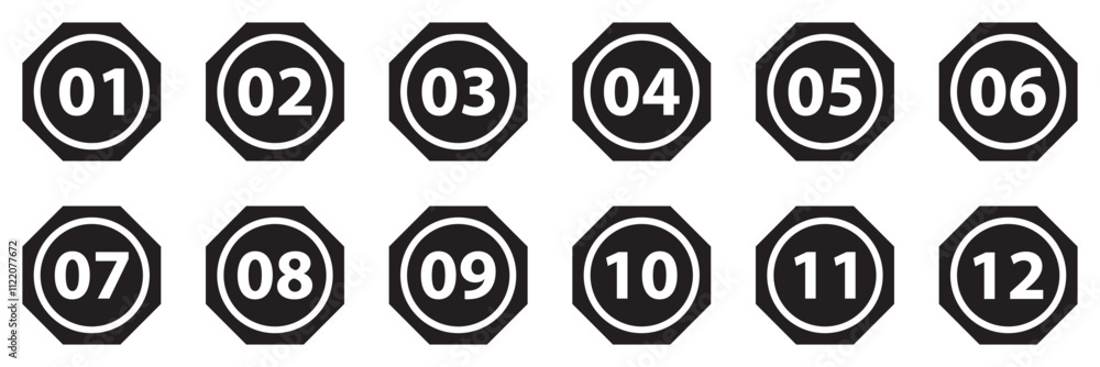 Poster bullet points, info markers. triangle icon arrow set. number flags 1 to 10 flat design infographic i