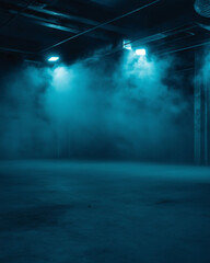 A dark empty street, dark blue background, an empty dark scene, neon light, spotlights The asphalt floor and studio room with smoke float up the interior texture. night view