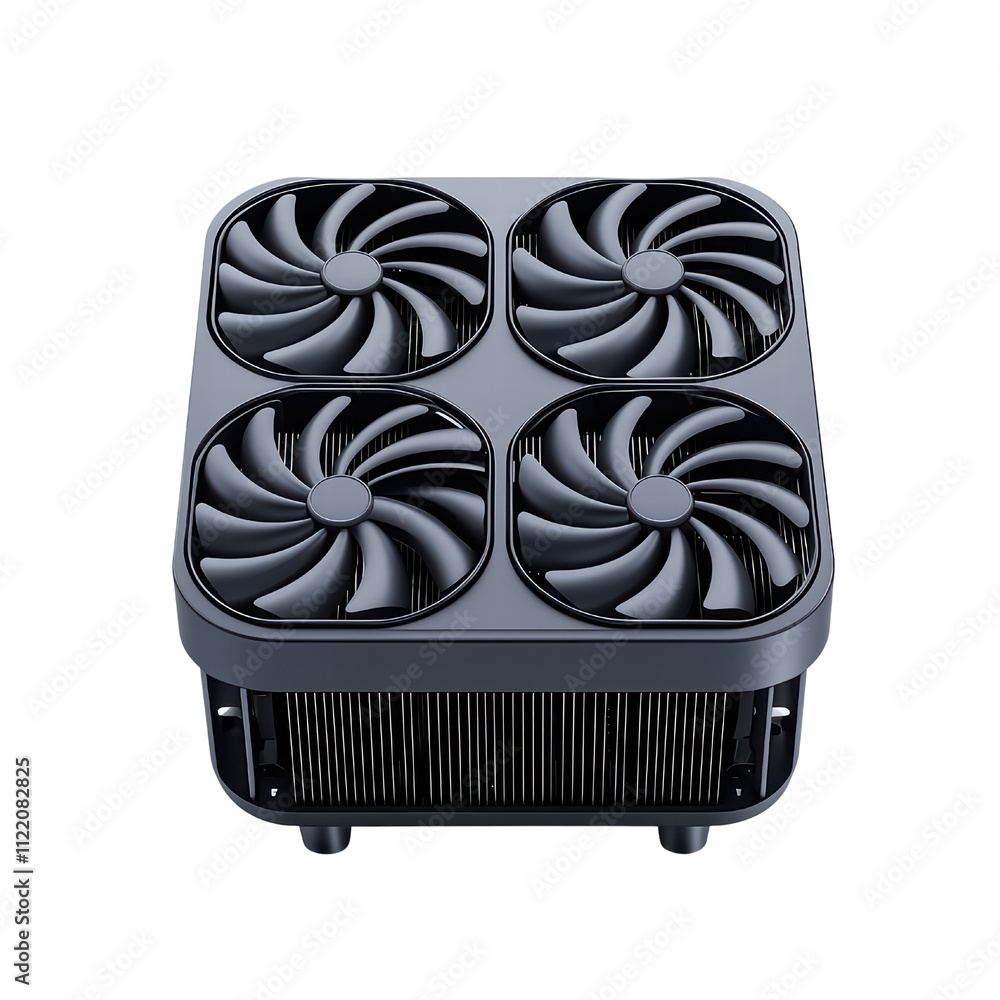 Poster compact cooling device with four fans for efficient airflow and temperature control. ideal for home 