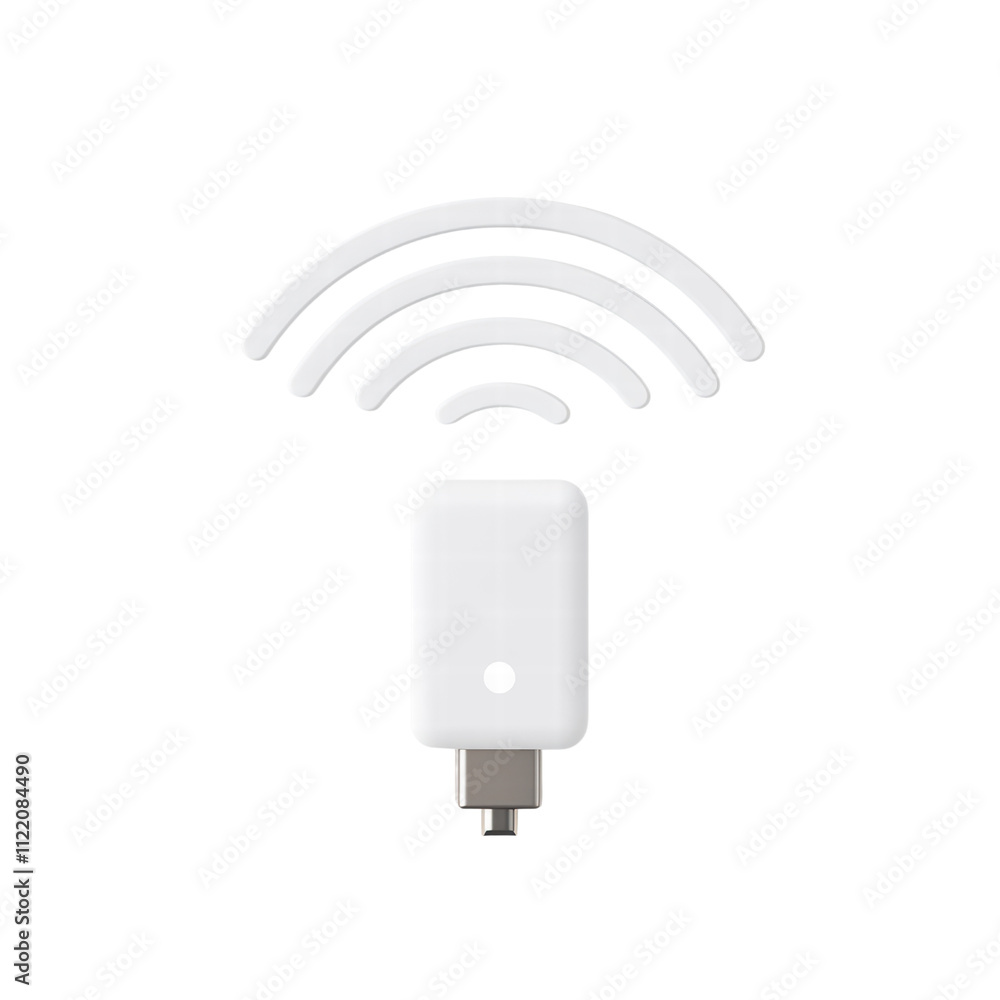 Aufkleber wireless adapter with signal waves, ideal for connectivity solutions. isolated on transparent backgr
