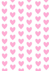 Pink hearts on a white background 