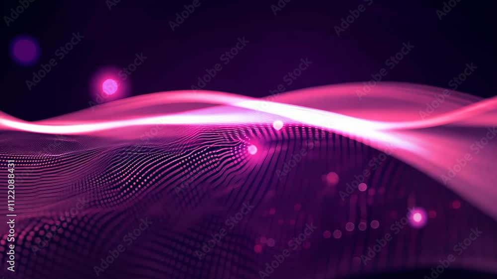 Poster Explore vibrant waves of light and color in a mesmerizing digital landscape full of dynamic energy and motion. Generative AI
