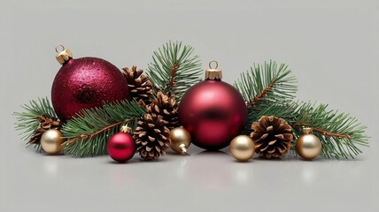 Photo christmas wreath with bells and ribbon greeting card Christmas border with copy space festive background	