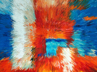 Fototapeta premium Abstract 3D Pixel Burst – Modern Multicolor Artwork with Dynamic Radiant Design