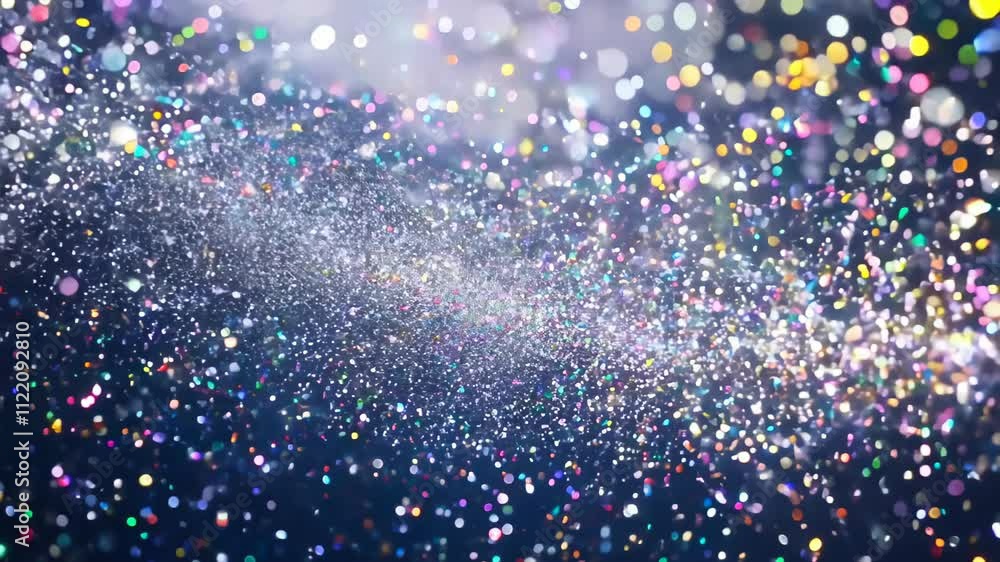 Poster vibrant sparkle patterns dance across a deep blue canvas, creating a mesmerizing visual spectacle at