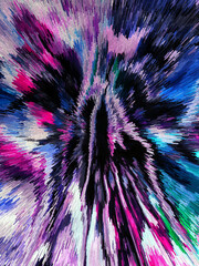 Abstract 3D Pixel Burst &ndash; Modern Multicolor Artwork with Dynamic Radiant Design