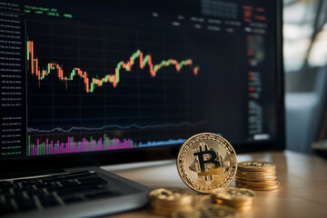Cryptocurrency trading dashboard displays Bitcoin price trends