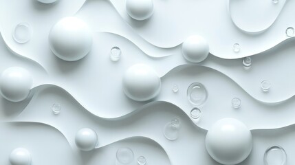 Abstract 3D White Background, Generative AI