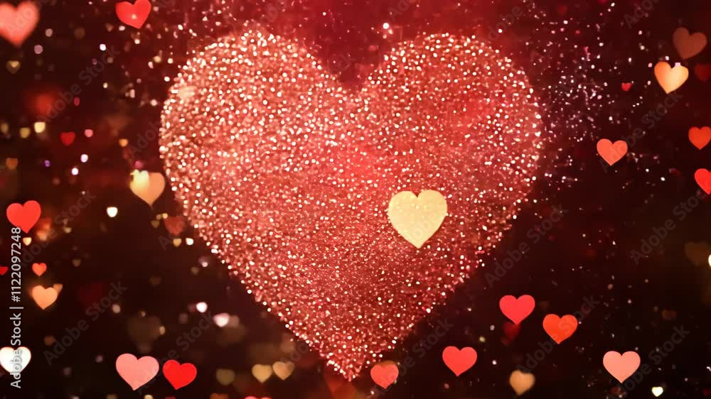 Poster experience a heartwarming display of shimmering love and joyful celebration with sparkling colors an