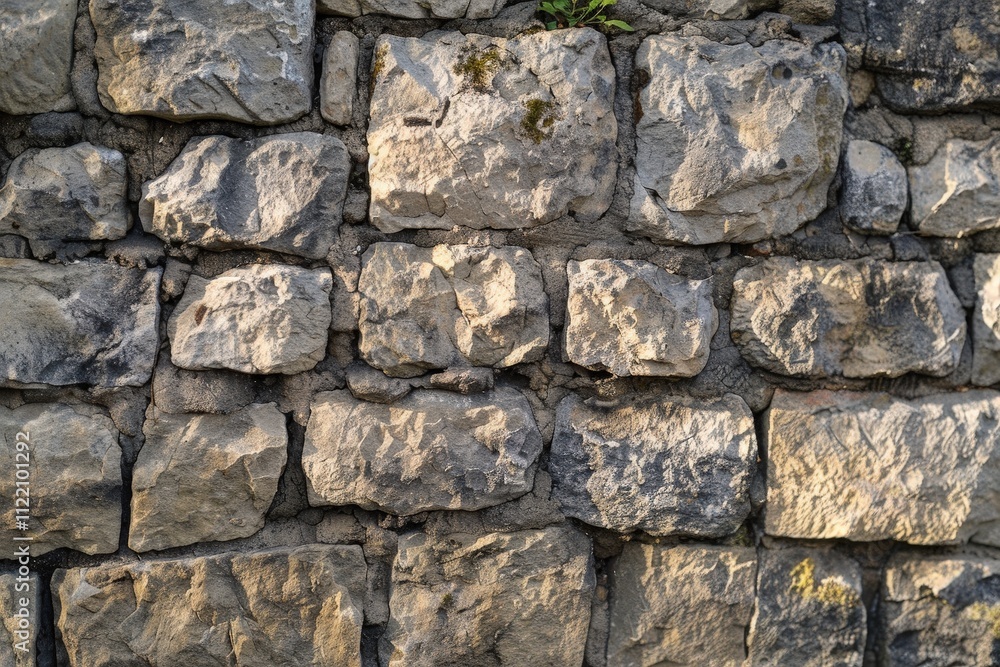Fototapete textured stone wall featuring various shapes and colors in natural hues, creating a rustic and earth