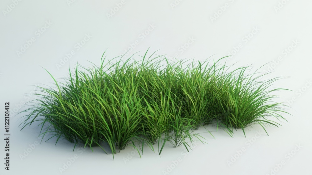 Aufkleber grass illustration with 3d rendering on a clear background