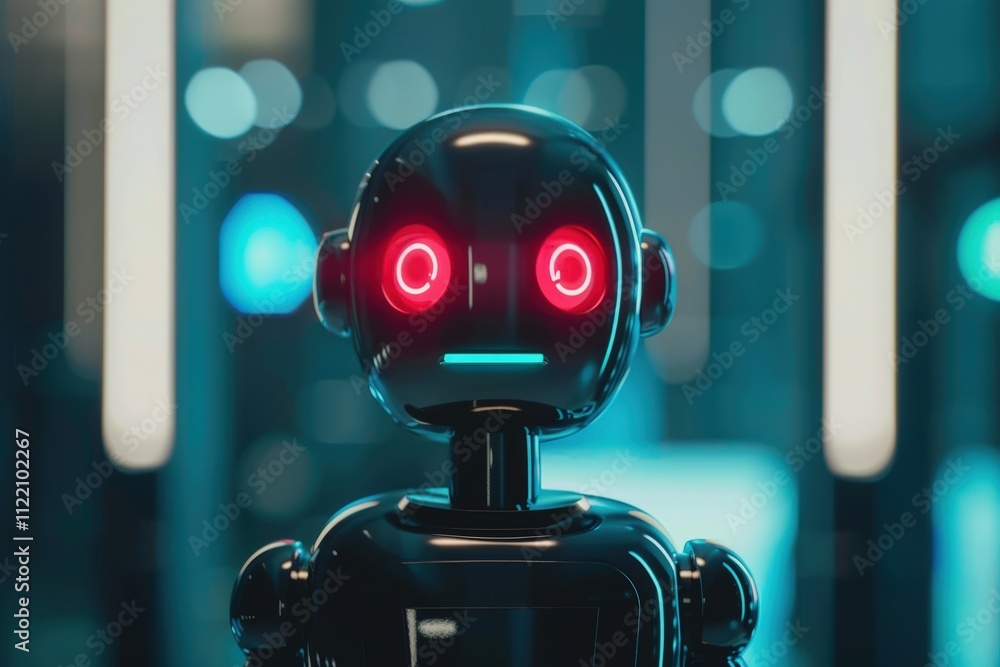 Poster Futuristic digital representation of a human face with intricate circuit patterns glowing in a dark environment showcasing technology and artificial intelligence