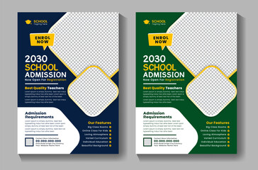 School Education Admission Flyer Design Banner Template