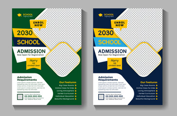 School Education Admission Flyer Design Banner Template