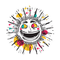 Vector hand drawn sun isolated