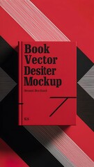Contemporary graphic design of book vector cover mockup created in modernism and minimalistic brutalism style, useful for poster art, magazine front page, poster, web banner artwork.