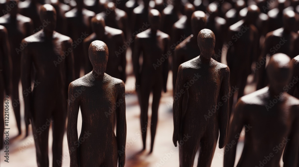 Poster abstract figures representing a collective identity.