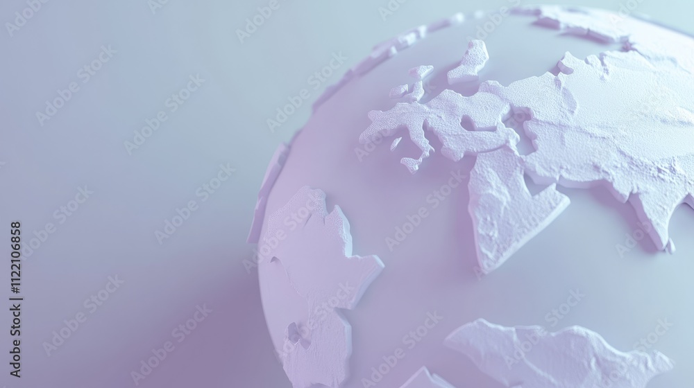 Poster abstract globe representation with soft tones.