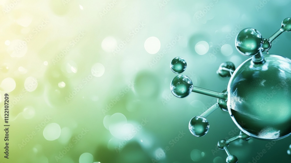 Poster abstract molecular structure on soft background.
