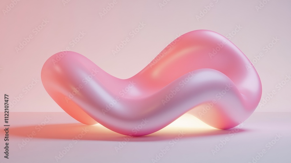 Poster abstract pink wave shape with smooth texture.