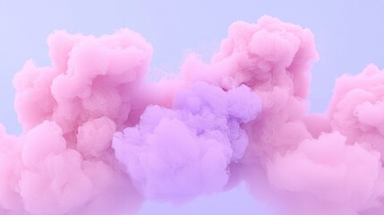 Fototapeta premium Soft pastel clouds in pink and purple shades create a dreamy, serene atmosphere, ideal for artistic backgrounds.