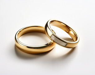 simple gold engagement rings on a white background