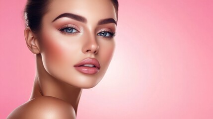 Fototapeta premium Beautiful woman with glamorous makeup style.