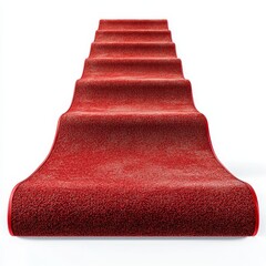 A luxurious red carpet leading the stair, symbolizing elegance and celebration.