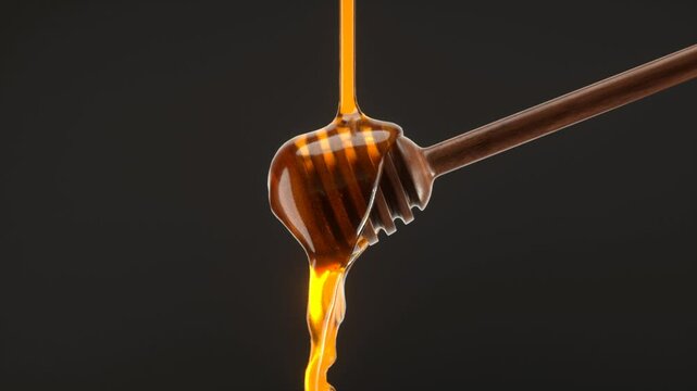 honey dripping from a spoon