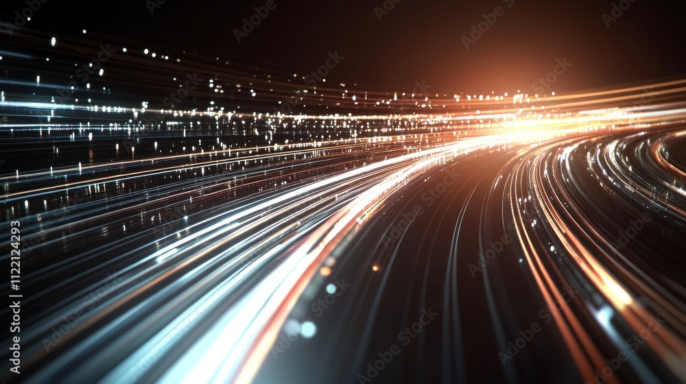 Poster dynamic light trails captured in motion.