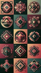 Set of geometric covers. Collection of cool vintage covers. Abstract shapes compositions. Vector.