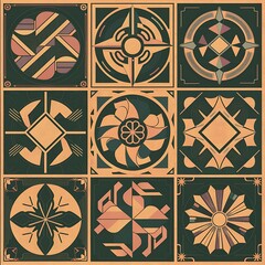 Set of geometric covers. Collection of cool vintage covers. Abstract shapes compositions. Vector.