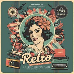 Retro bauhaus cover a4  template