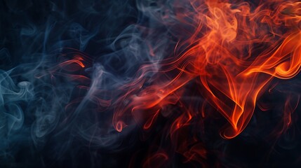 Fototapeta premium Abstract Fiery and Smoky Swirls: A Dance of Red and Blue
