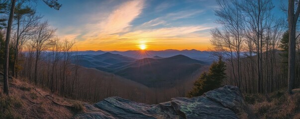 Fototapeta premium Sunset over mountains
