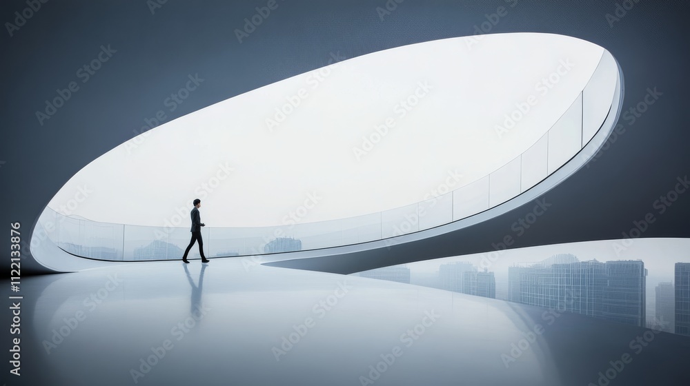 Poster modern architecture with dynamic shapes and spaces.