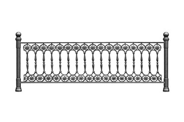 Decorative metal fence. B.
