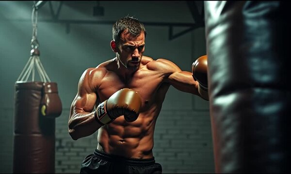 boxer training in gym