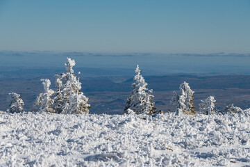 beautiful snow covered mountain landscape in winter