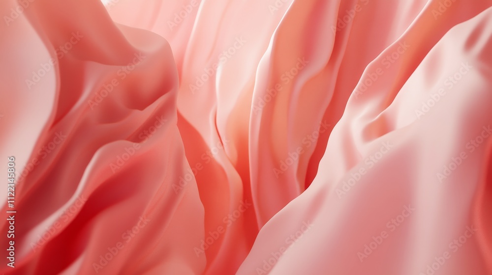 Poster soft pink waves create a tranquil abstract design.