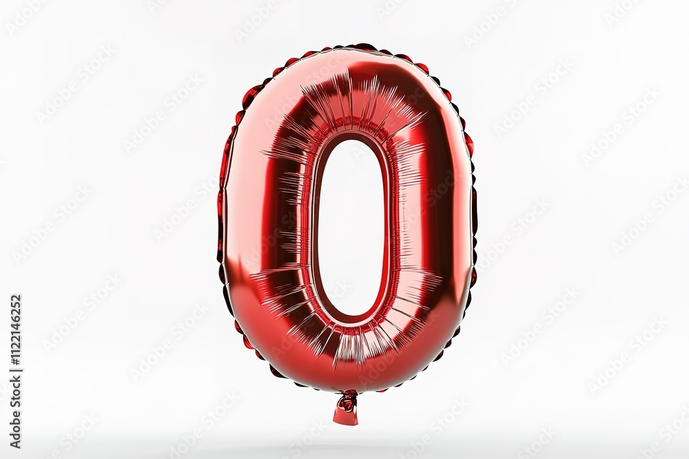 Poster a red balloon with the number 0 on it