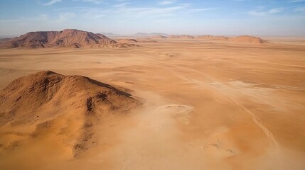 Fototapeta premium Stunning aerial view of vast desert scenery.