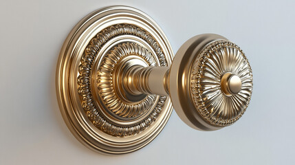 Obraz premium Elegant Gold Doorbell Luxury Ornate Design Wall Mounted Interior Decor Home Improveme
