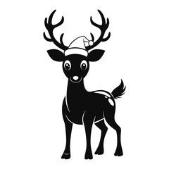 Fototapeta premium A Elegant Christmas Reindeer Silhouette with Decorative Christmas Patterns