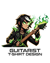 Fototapeta premium Guitarist Vector T Shirt Design 