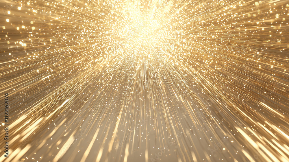 Aufkleber radiant gold sparks emanating from the center abstract visual display warm atmosphere unique perspec